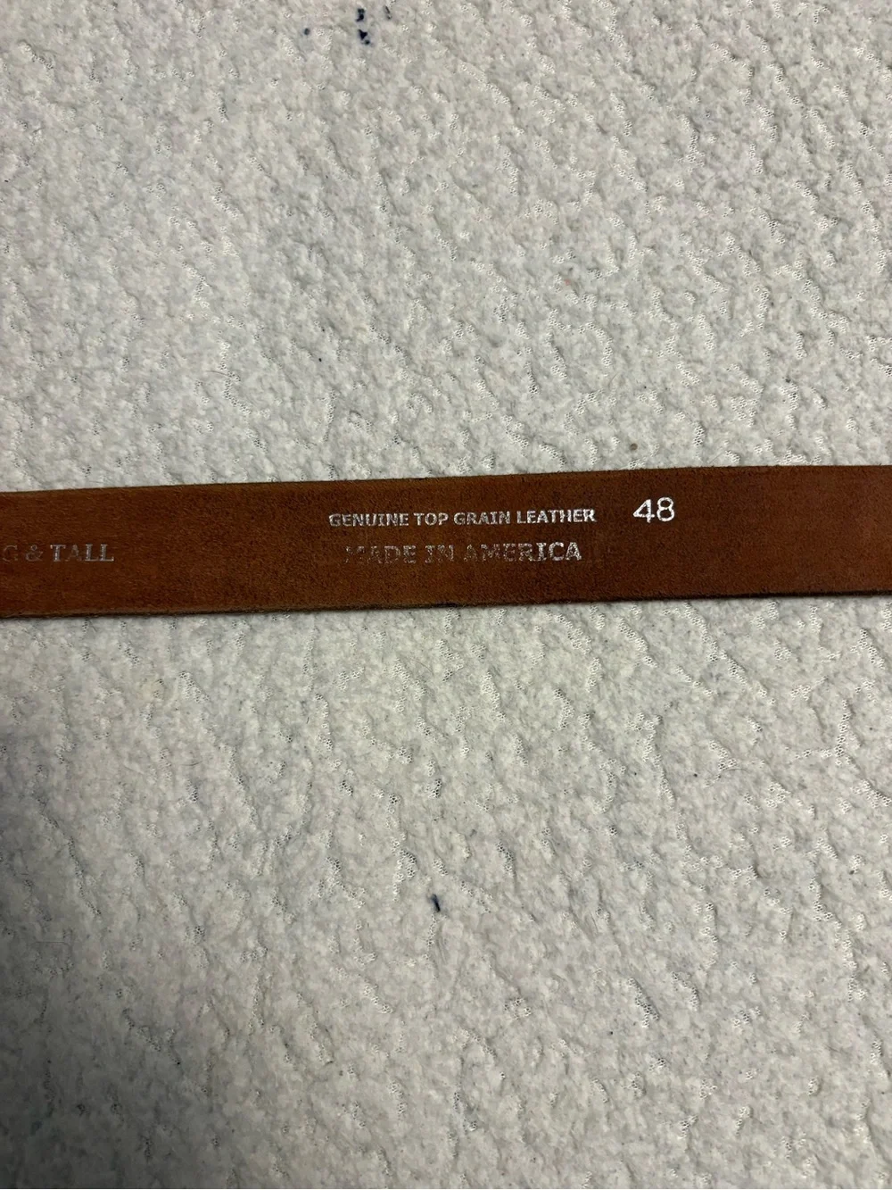 Men's Tan Leather Belt with Brass-Tone Buckle